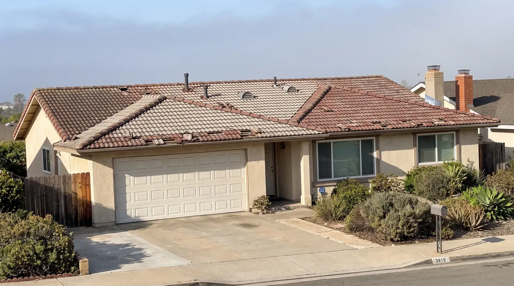 Full roof replacement in San Diego — before