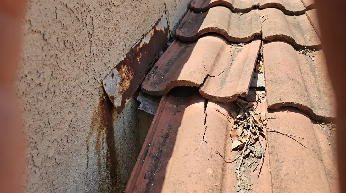 Tile roof repair in San Diego — before